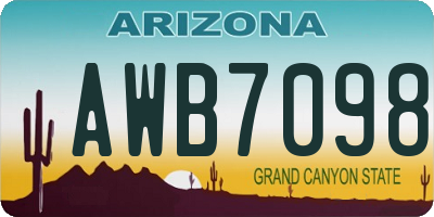 AZ license plate AWB7098