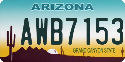 AZ license plate AWB7153