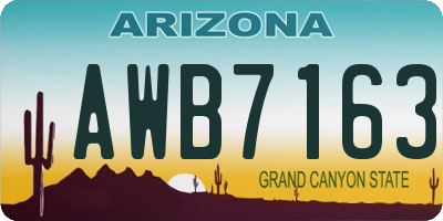 AZ license plate AWB7163