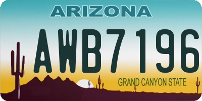 AZ license plate AWB7196