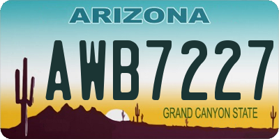 AZ license plate AWB7227