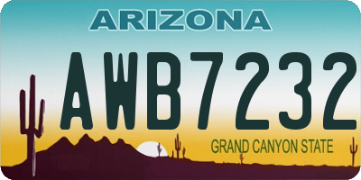 AZ license plate AWB7232