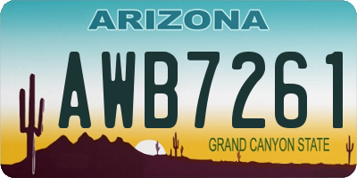 AZ license plate AWB7261