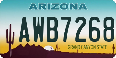 AZ license plate AWB7268