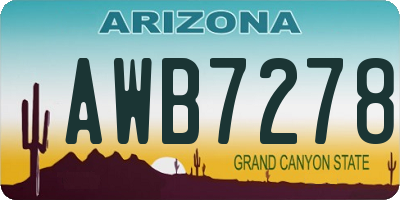 AZ license plate AWB7278