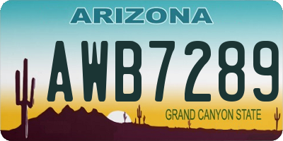 AZ license plate AWB7289