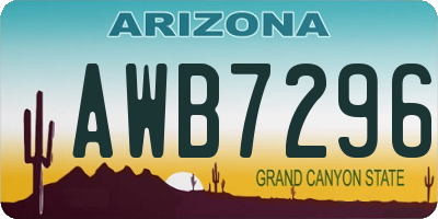 AZ license plate AWB7296
