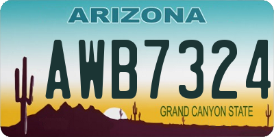 AZ license plate AWB7324