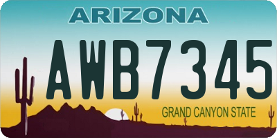 AZ license plate AWB7345