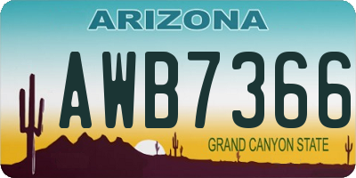 AZ license plate AWB7366