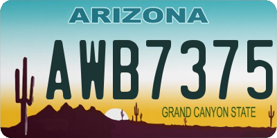 AZ license plate AWB7375