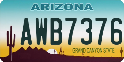 AZ license plate AWB7376
