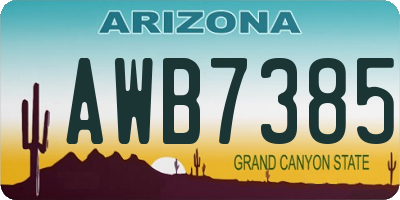 AZ license plate AWB7385