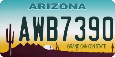 AZ license plate AWB7390