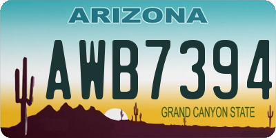 AZ license plate AWB7394
