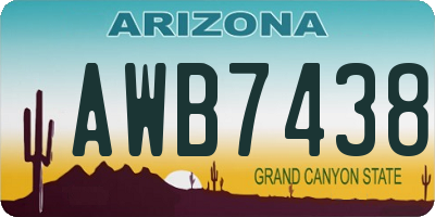 AZ license plate AWB7438