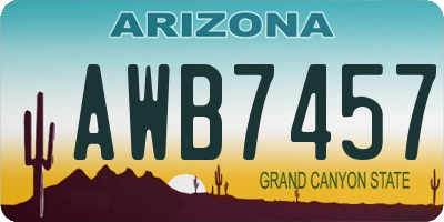 AZ license plate AWB7457