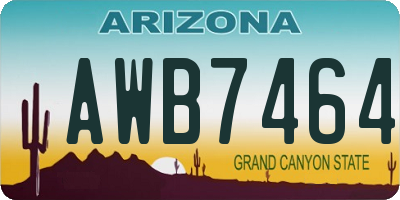 AZ license plate AWB7464