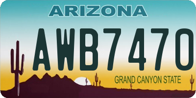 AZ license plate AWB7470