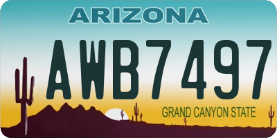 AZ license plate AWB7497