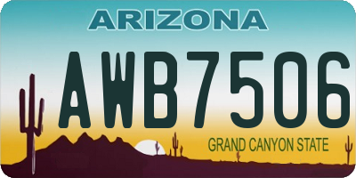 AZ license plate AWB7506