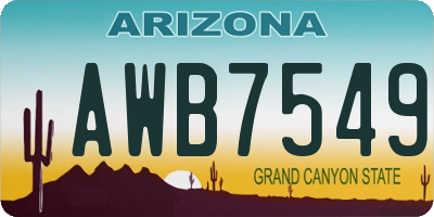 AZ license plate AWB7549
