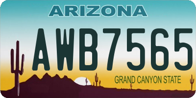AZ license plate AWB7565