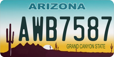 AZ license plate AWB7587