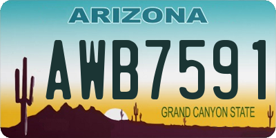 AZ license plate AWB7591