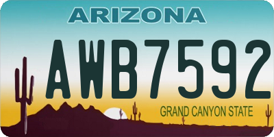 AZ license plate AWB7592