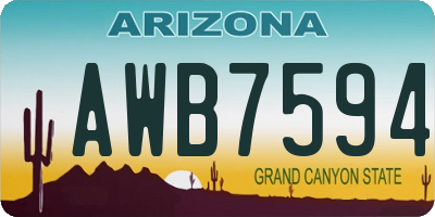 AZ license plate AWB7594
