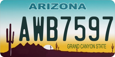 AZ license plate AWB7597