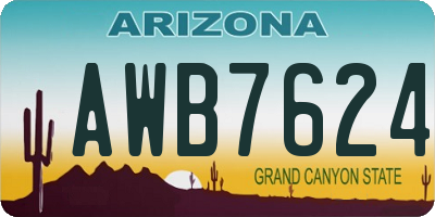 AZ license plate AWB7624