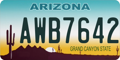 AZ license plate AWB7642