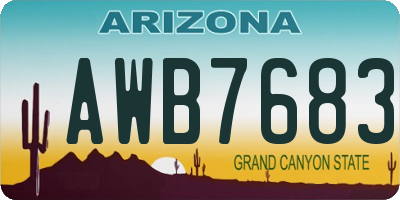 AZ license plate AWB7683