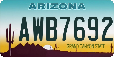 AZ license plate AWB7692