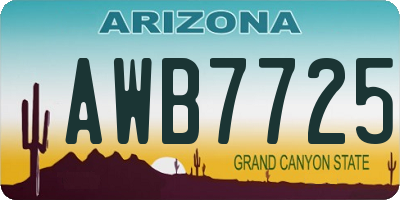 AZ license plate AWB7725
