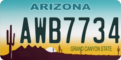 AZ license plate AWB7734