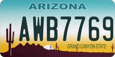 AZ license plate AWB7769
