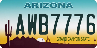 AZ license plate AWB7776