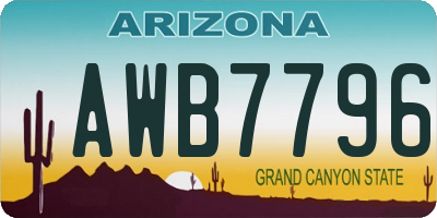 AZ license plate AWB7796