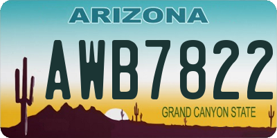 AZ license plate AWB7822