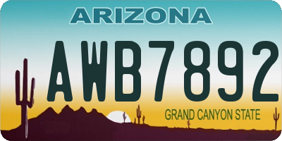 AZ license plate AWB7892