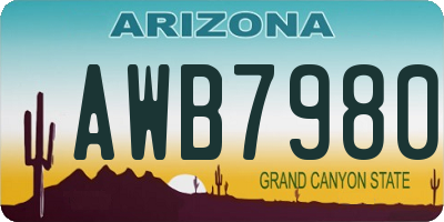 AZ license plate AWB7980