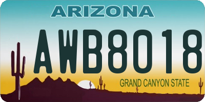 AZ license plate AWB8018