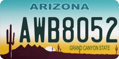 AZ license plate AWB8052