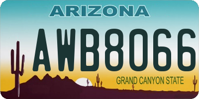 AZ license plate AWB8066