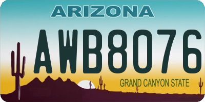 AZ license plate AWB8076