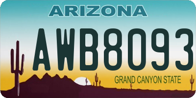 AZ license plate AWB8093