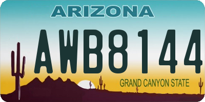 AZ license plate AWB8144